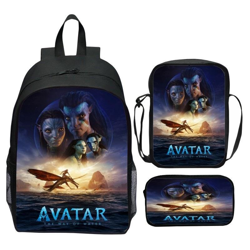 Printed Backpack Set 3-Piece Cartoon Movie Themed School Bag for Kids