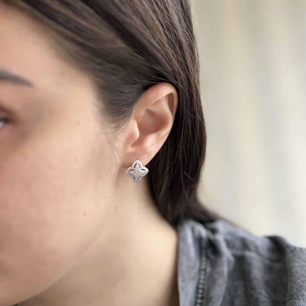 Silver Earrings with Cubic Zirkonia (2151159)