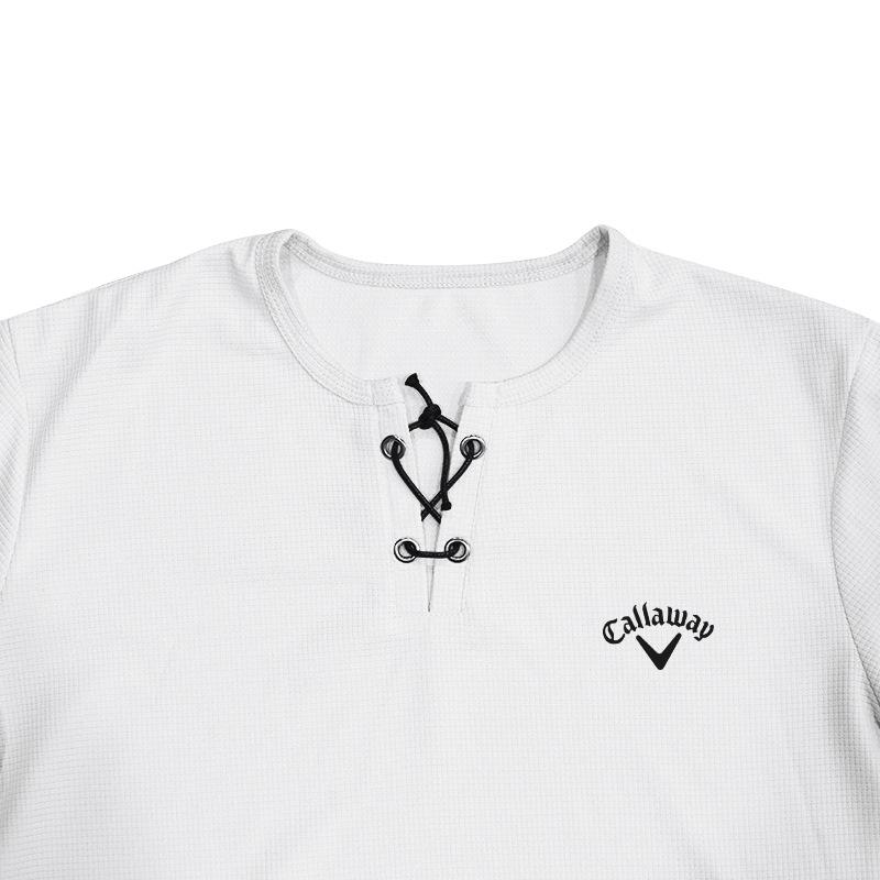 Callaway Embroidered New Summer Men's Loose Waffle Golf Breathable Simple Light Luxury Casual Personalized Short Sleeve