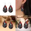 Halloween Themed Flower Skull Patterns Water Droplet Shaped Women Earrings