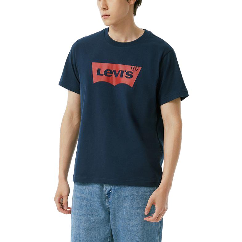 Camiseta de Manga Corta con Cuello Redondo y Estampado del Logo Levis para Hombre Camisetas Azul A4391-0009