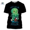 Camiseta con estampado 3D de Cthulhu y Lovecraft, camiseta Miskatonic para hombres, camiseta divertida con cuello redondo de llamada de Cthulhu, Top de verano para mujeres