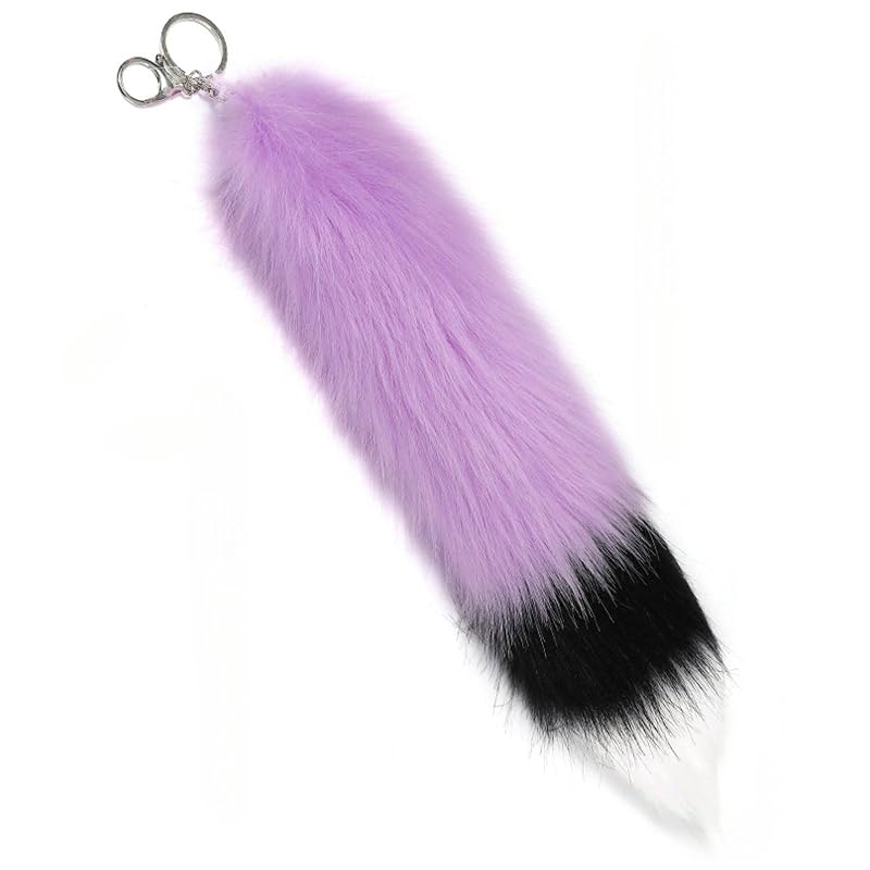 

[MARUHADO] animal fluffy tail gal Tail key ring fur cosplay fox butt charm fox tail purple