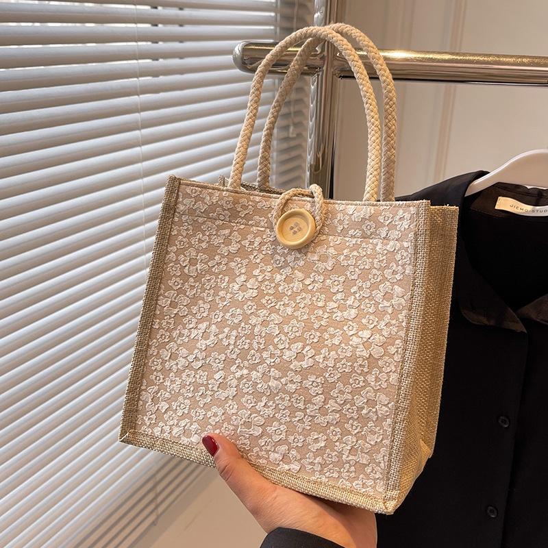 Trendy Small Tote Bag For Women 2023 Fashionable Outing Handbag Japanese-inspired Ins Crossbody Bag Cotton And Linen Material