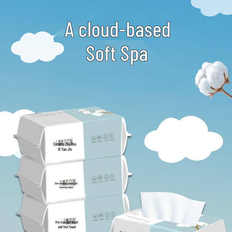 מגבות רחיצת פנים חד פעמיות מוגדלות לשימוש כפול לידיים ולפנים – רכות, מוגדלות, לבנות טהור, יבשות ורטובות