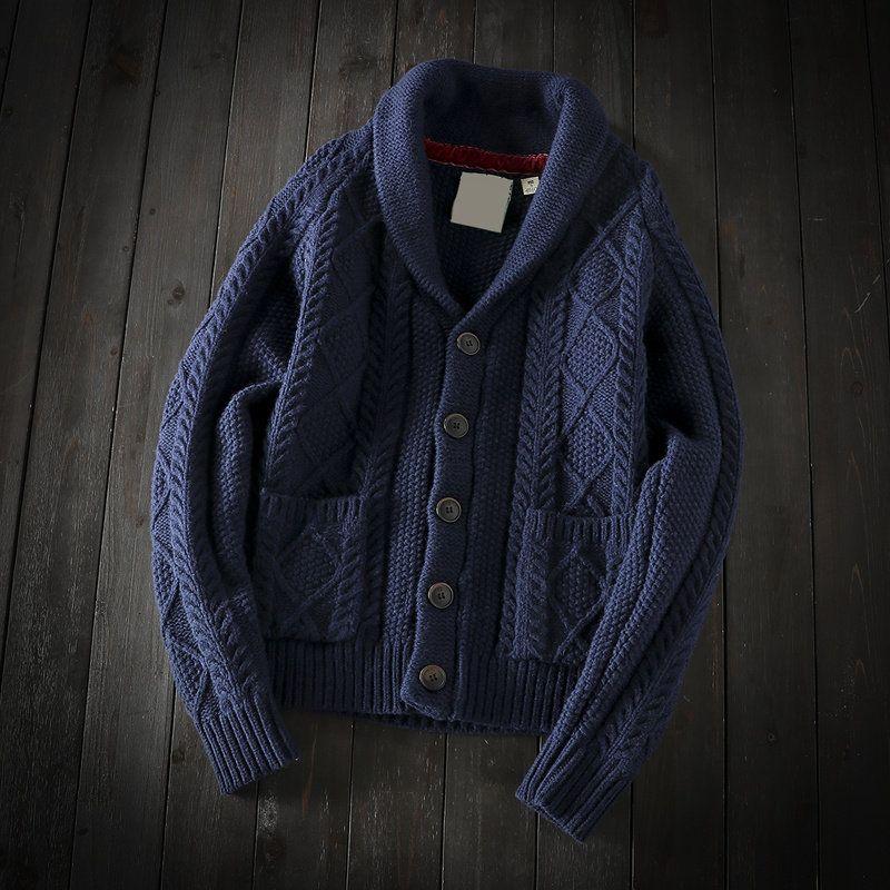 Exported to Europe and America, Original Surplus Stock with Tags Removed, Autumn and Winter Men's Wool Cardigan Knitwear Jacket Trendy