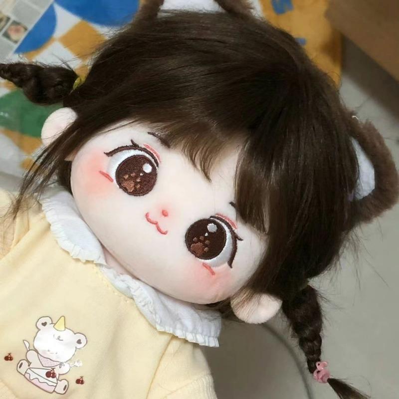 20cm Change Clothes Toy Cute Sweet Girl Cotton Doll Kawaii Sweet Brown Fried Hair Plush Stuffed Toys Body Gift Dolls Outfit