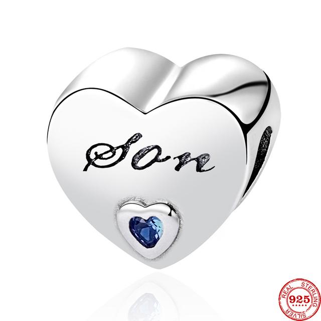 Fit Bracelet Original Mode 925 Argent Sterling Nan Grand-mère Papa Soeur Fille Femme Maman Meilleur Ami Tante Je T'aime Coeur