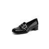 French Women's Single Shoes Retro Square Head Mary Jane Shoes Spring New Mid-heel Solid Color Commuter Thick Heel Patent Leather Foot Cover