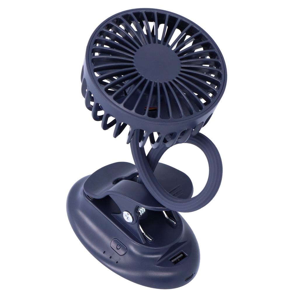 Bendable Small Fan Dark Blue USB Adjustable Angle Clip Fan for Home Dormitry School Outdoor