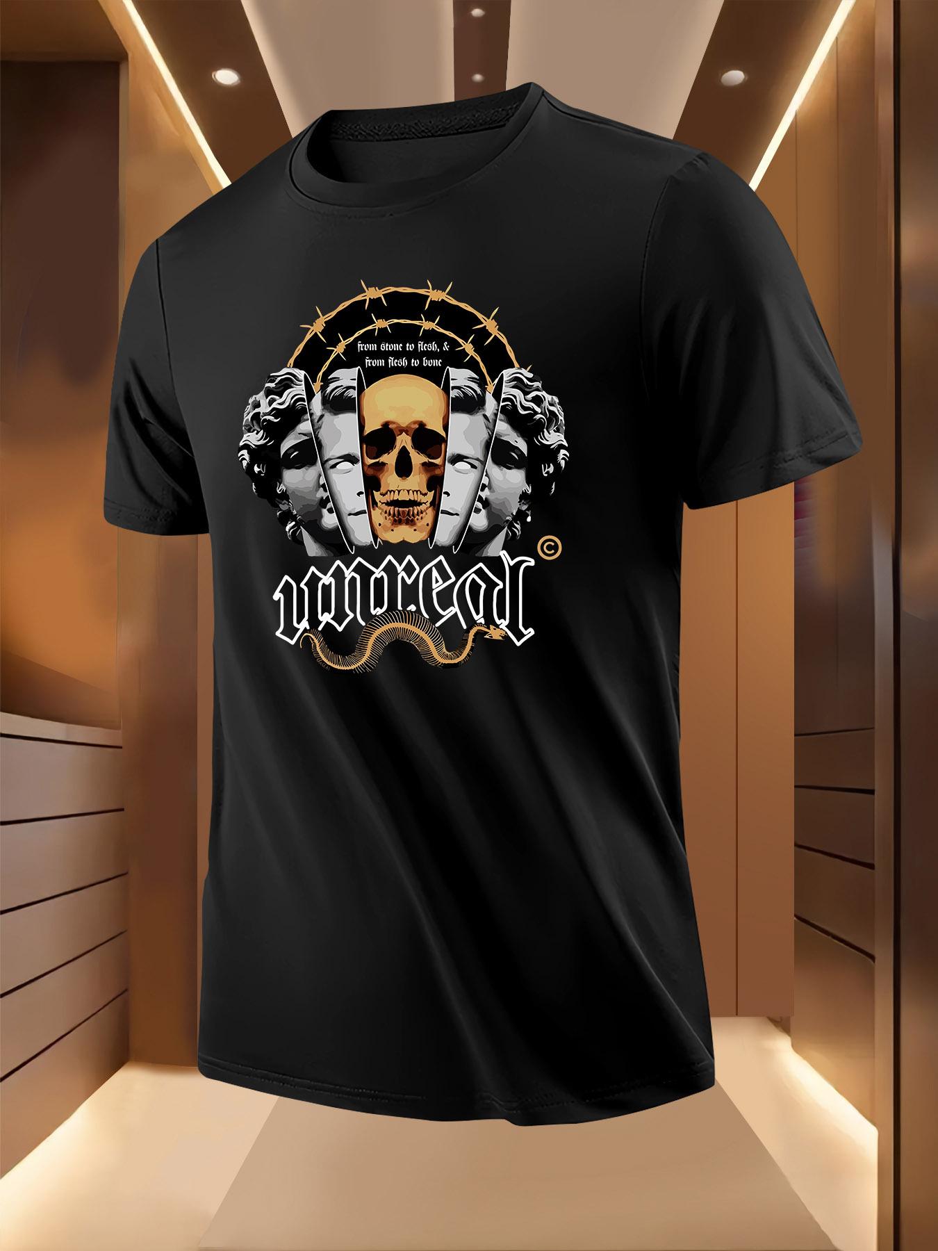 Skull Graphic Tshirt - Bold Black White Design with  MURD... S