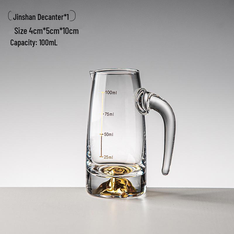 Gold Leaf Crystal Shot Glass - Diamond Surface Liquor Cup & Decanter.