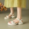 Summer Student Sandals Women's Round Head New Sandals Rubber Soft Sole Platform Sandals Buckle Girl Word with Sandals