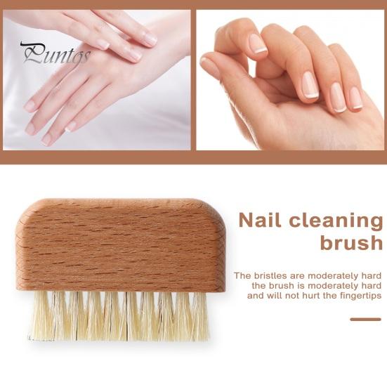 Bristle Nail Brush Solid Wood Gentle Cleaning Tool Removes Stains Convenient Nail Cleaning Brush for Hands Nails