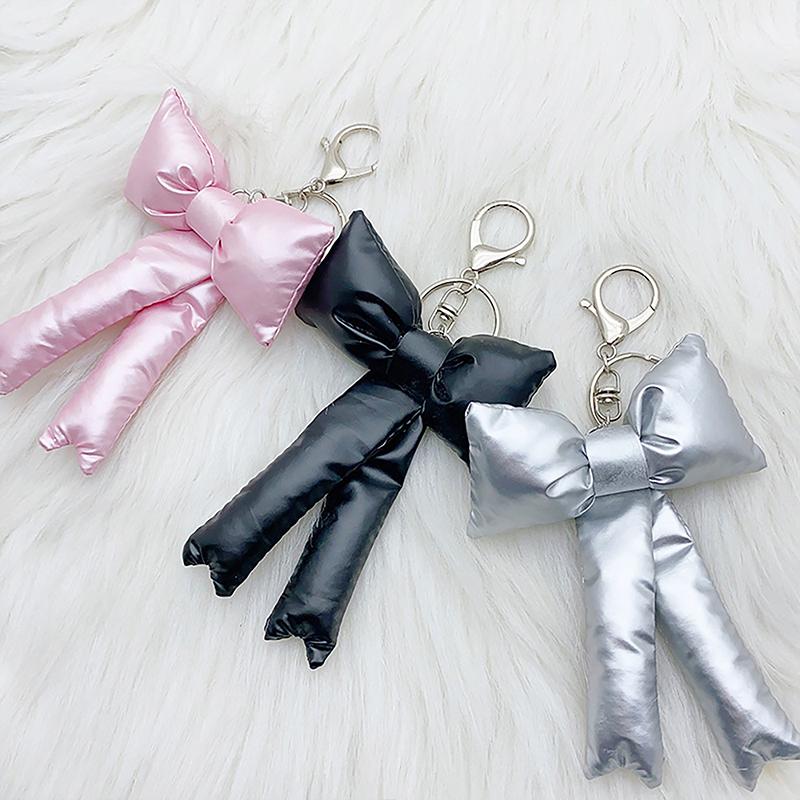 Y2K Korean 3D Bowknot Keychain  Simple Bow Keyring Bag Pendant Handbag Hanging Decoration Girls Gifts