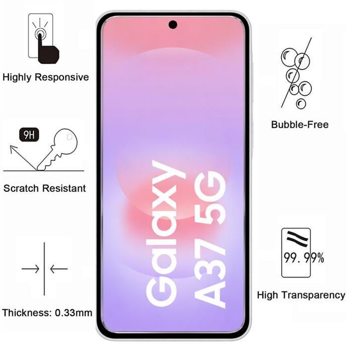 Case for Samsung Galaxy A37 5G and 2 Tempered Glass Screen Protectors Phonillico®