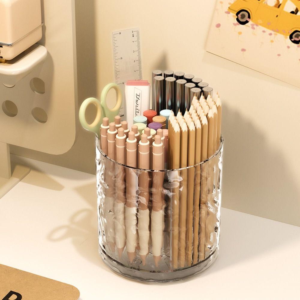 Plastic Pen Holder Creative Makeup Brush Cylinder Pen Container Storage Rack  Office