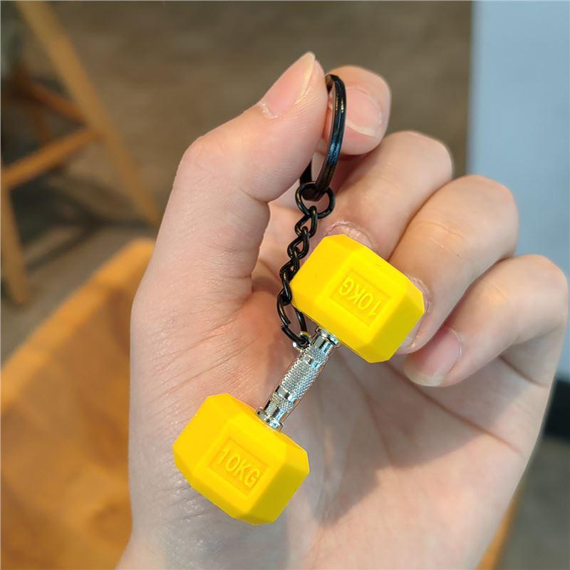 2025 Hantel Schlüsselanhänger Silikon Hantel Schlüsselanhänger Fitnessstudio Geschenke für Fitnessstudio-Liebhaber Fitness Trainer Geschenk Rucksack Autoschlüssel Anhänger