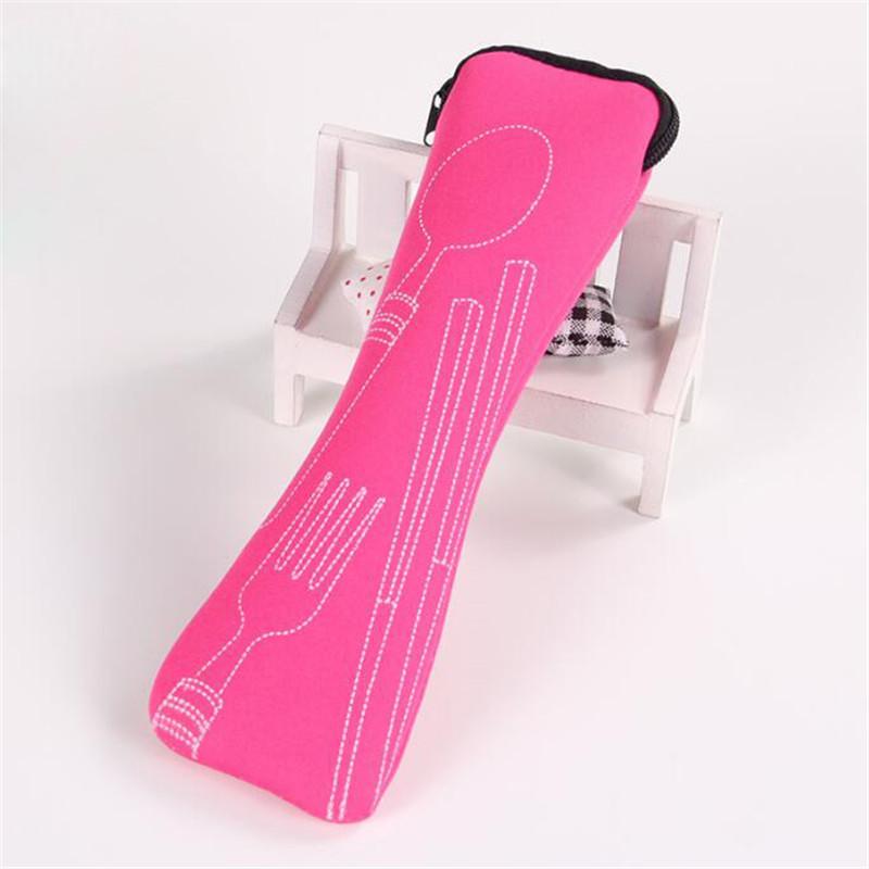 Tableware Box Portable Flip Cover Type Cutlery Case Kitchen Students Household Utensils Dinnerware Bag Dinner Pouch with Zipper