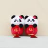 Panda Lantern Playful Plush Keychain Cuddly Stuffed Animal Charm For Your Collection