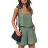 Summer Women's Comfortable Casual Set - Linen Shorts and Sleeveless Top