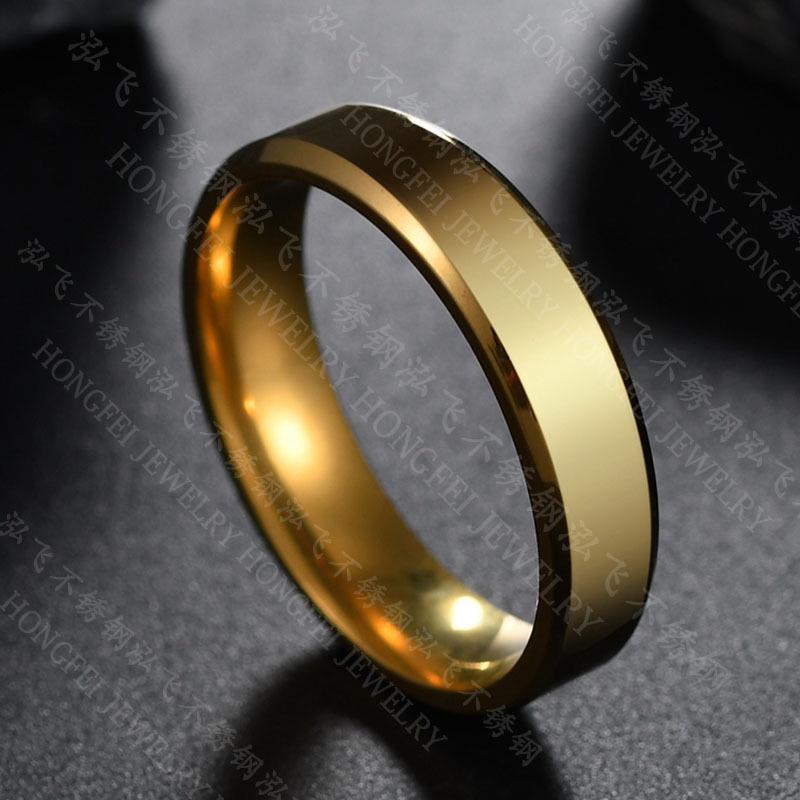 Men's Stainless Steel 6MM Plain Plate Ring with Fine Markings