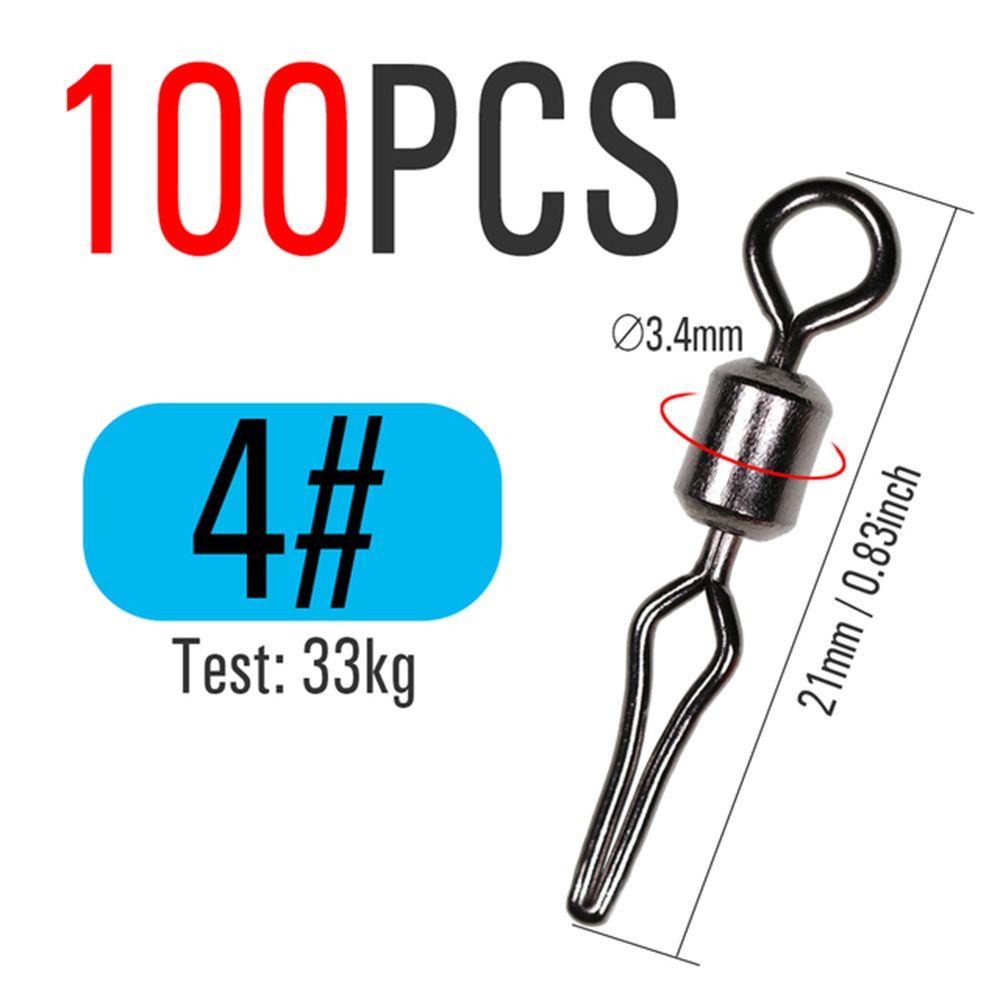 Steel Barrel Swivel Connector Swivels With Side Line Clip Fishhooks And Crap Fishing Hanging Snap