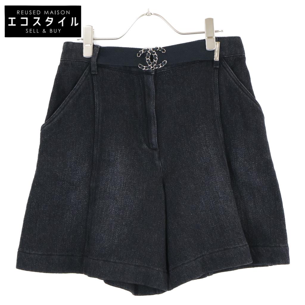 Chanel 2019 Belt-integrated Shorts Bottoms 38 blackUsed