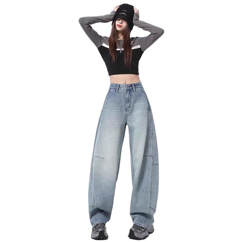 La Chapelle 2025 Women's Loose Wide-Leg Jeans - Summer High Street Style