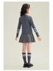 2025 Girls' Academy Style Knit Cardigan with Two-Piece Korean Slimming Skirt Set