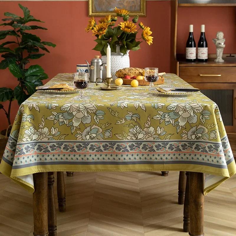 Rectangular Minimalist Retro Tablecloth Rural Style Tablecover for Household Living Room HighEnd Printing Dining Table Cloth