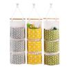 Elegant Space-saving Hanging Storage Bag With Durable Cotton Linen And 3 Pockets For Sundries
