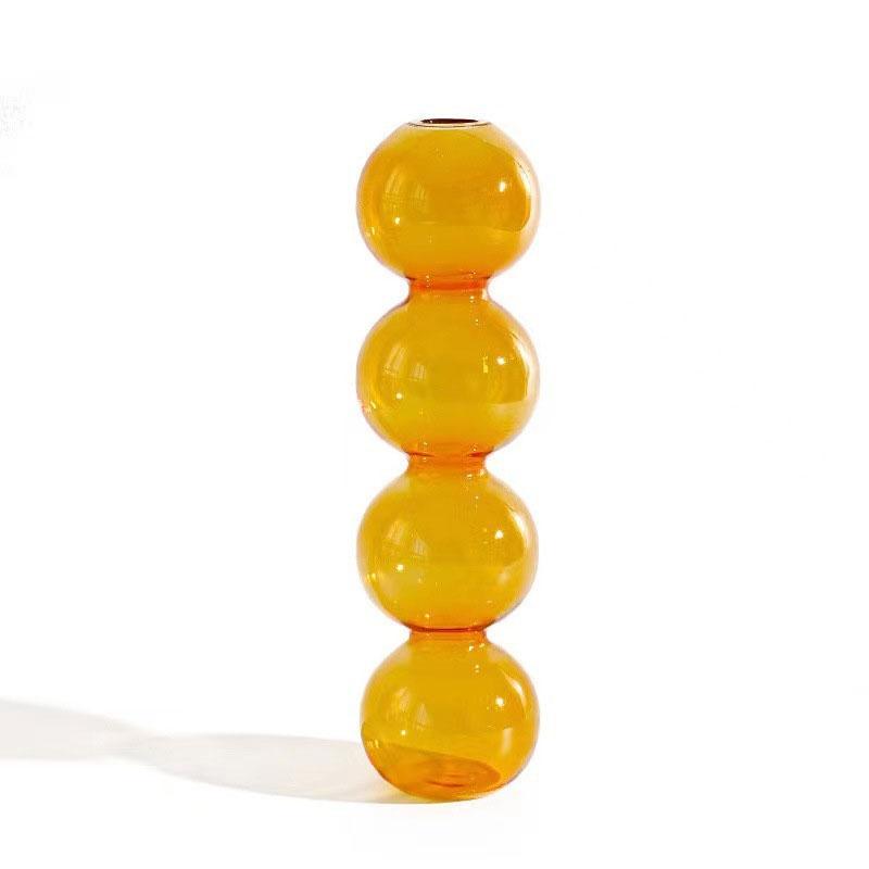 1Pc Glass Vase Hydroponics Desktop Ornaments Crystal Ball Bottle Creative Art Flower Ware Home Decor Colorful Ins