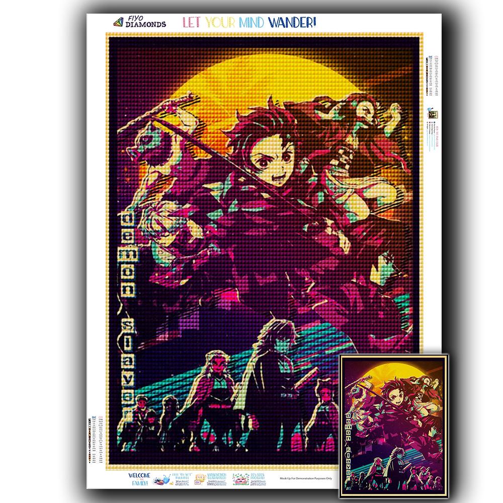 

Алмазная вышивка аниме постер Алмазная картина бумага винтажная Алмазная мозаика вышивка крестом домашний декор Full Square 50X70CM