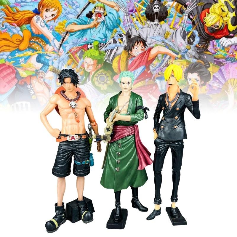 High Quality Pvc Anime Figure Set Featuring Confident Zoro Ace And Sanji Models