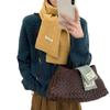 New Style Wool Blended Winter Scarf for Women Solid Color Knitted Korean Style Fresh  Sweet Fashionable and Versatile Warm Scarf