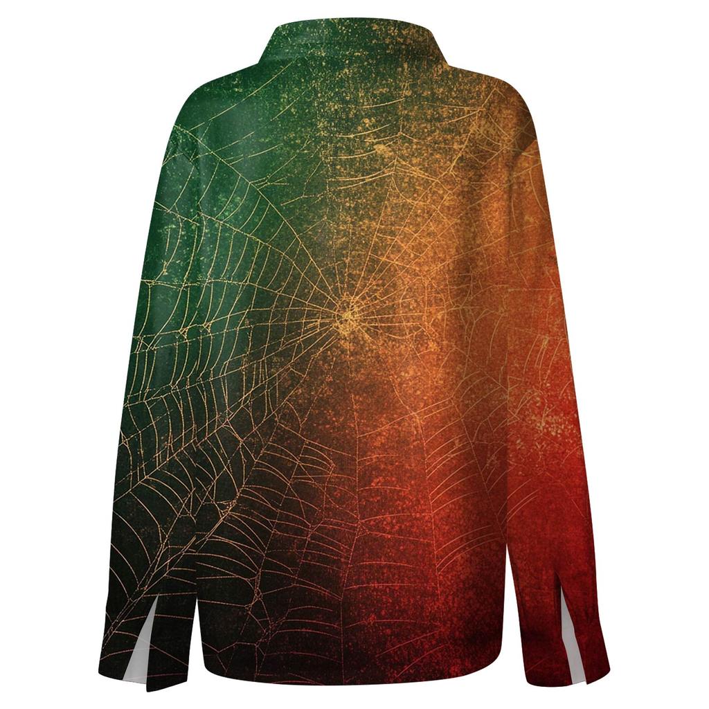 Dámská košile halenka s potiskem tlačítka s dlouhým rukávem ležérní základní košilový límec s běžným topem