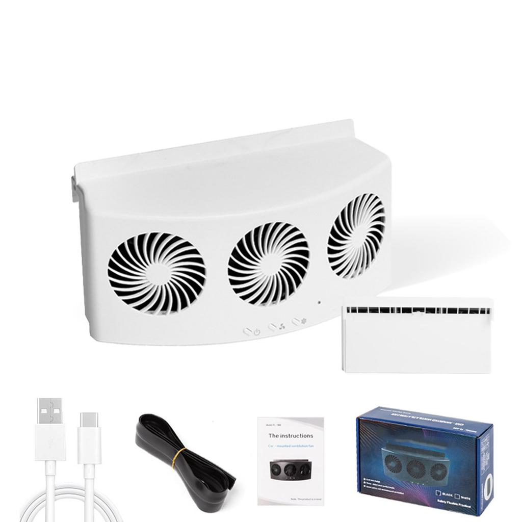 Car Ventilation Fan 4000rpm 60W 2 Gears Strong Wind 3 Fans USB Car Window Exhaust Fan Vent Fan for Vehicle