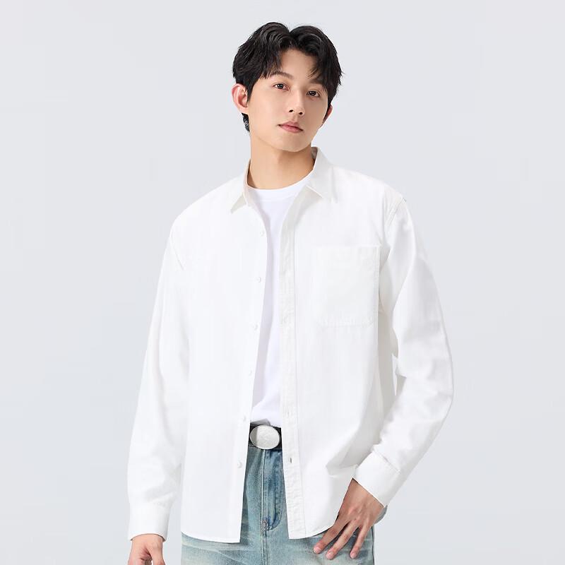 Miniso Men's Pure Cotton Long-Sleeve Business Casual Shirt