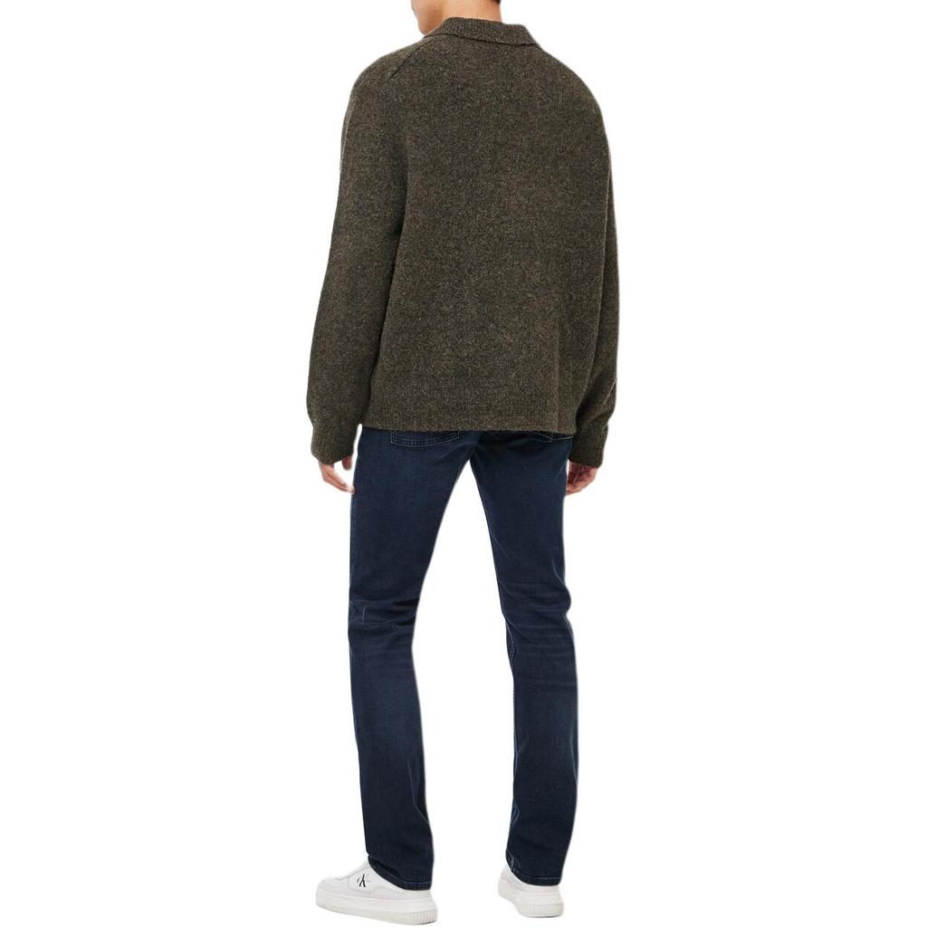 Calvin Klein Solid Color Polo Neck Comfortable Knitted Long Sleeve Jacket Men Jackets Brown J326675-PBX