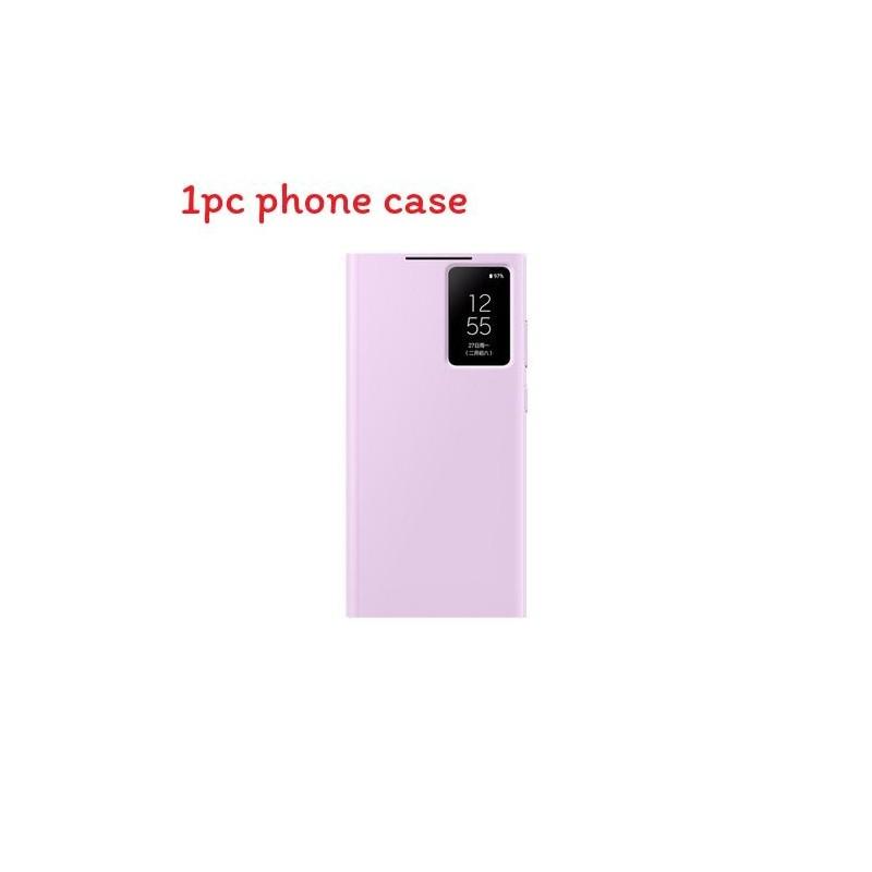 Funda Cartera de Cuero tipo Flip para Samsung Galaxy S23 Ultra con Ventana Inteligente para Uso de Negocios y Moda