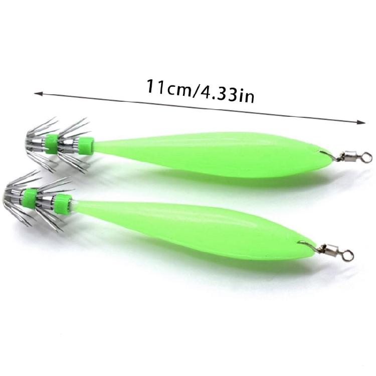 5Pcs Artificial Hard Baits Shrimp Lure Baits 9.5cm Cuttlefish Hook Lures Glow Squid Jig Glow Jig Hook