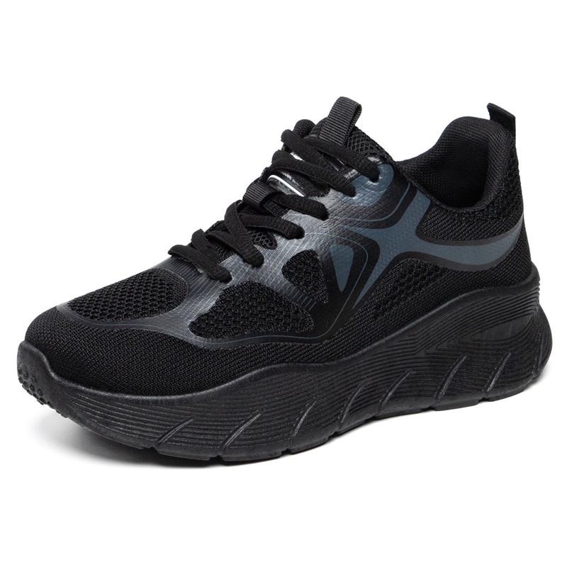 

Black Warrior Mesh Breathable Dad Shoes Unisex Thick Sole Shock-absorbing Lightweight Running Shoes Casual Sports Shoes 36 чёрный