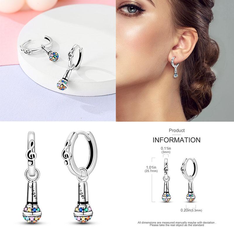 New Earrings 100% Genuine 925 Silver Women Hoop Earring Women's Wedding Engagement Girlfriend Wife Birthday Gift