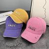 Letter Embroidery Tattered Jeans Sun Hat Cotton Peaked Cap Simple American Retro  Baseball Cap  Men