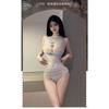 Foreign Trade Sexy Three-point Hollow Sex Underwear Striped Breast Split Two-piece Set European and American Bikini 8169