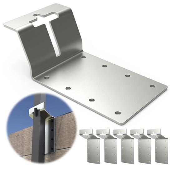 

6 шт. сверхпрочный плоский кронштейн для мебели, держатель для столба забора, устойчивый к коррозии, простой монтаж, угловой кронштейн, аксессуары 6pcs