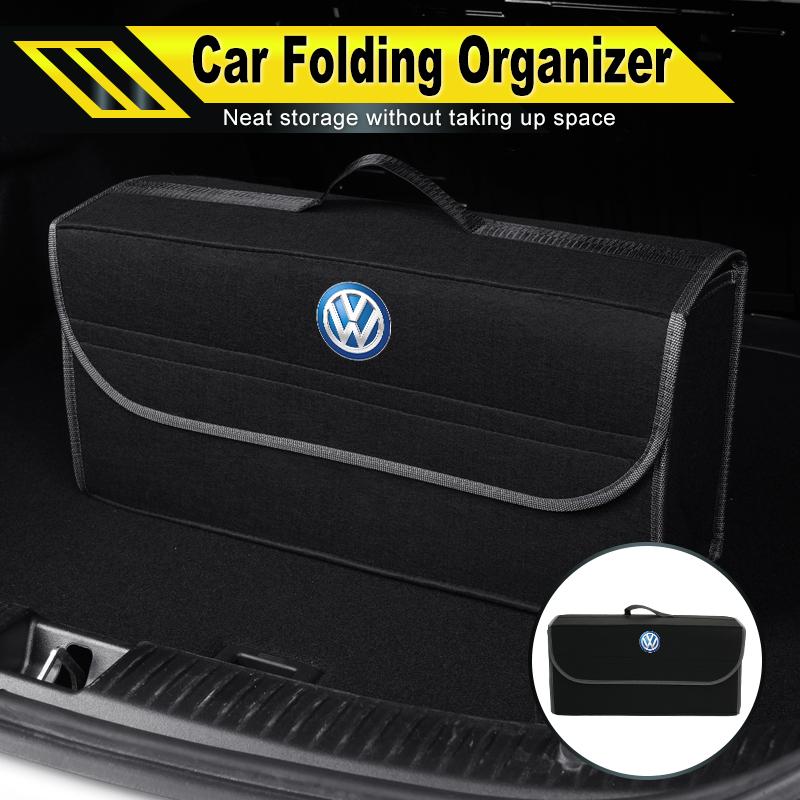 BAG1 Car Trunk Felt Storage Box Folding Organizer Auto Interior Accessories For Volkswagen VW Golf Jetta Passat Mk4 Mk5 Mk6 CC Golf