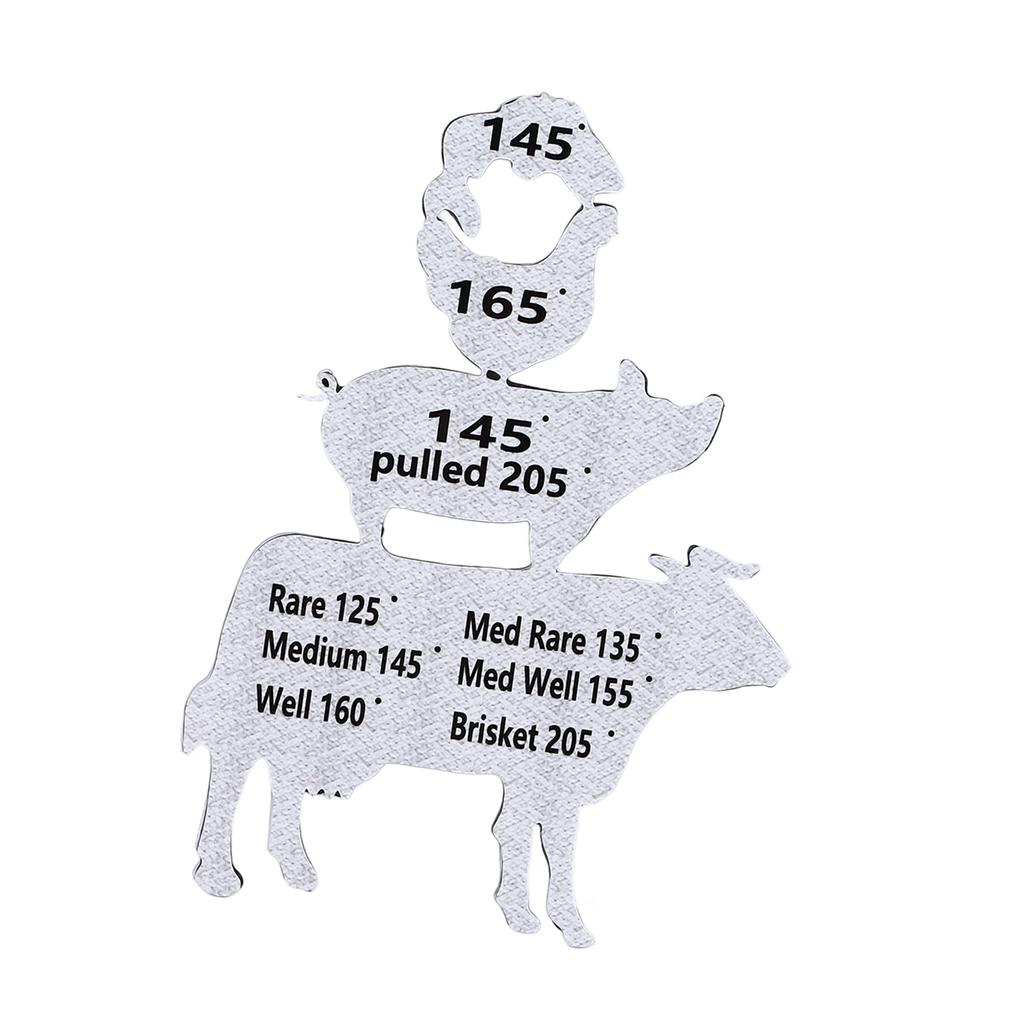 Meat Temperature Magnet Metal Cooking Temperature Guide BBQ Smoking Meat Accessories Gift For Men