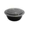 Jinmei Box King 2500ml Black Round High-Lid Disposable Food Container